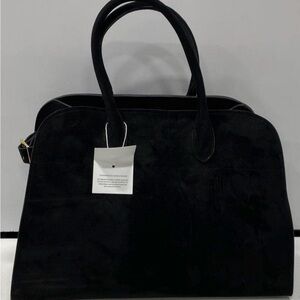 The Row Margaux 10 Black Suede